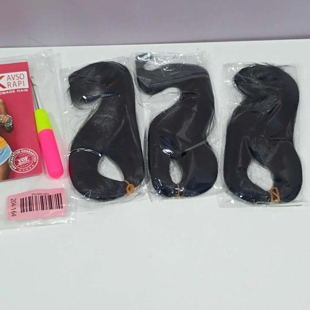 10” Pre-Stretched Braiding Hair • 3 Packs • Color 2 Off Black • Short Straight‎